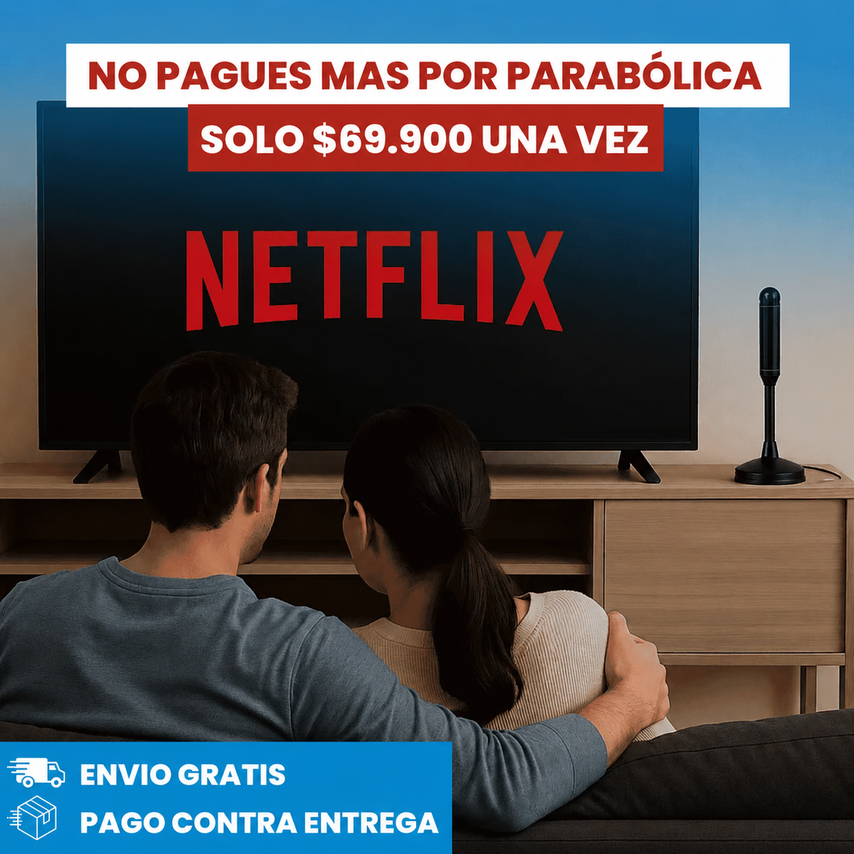 Antena Digital 4K + 3.000 Canales, Películas y Series