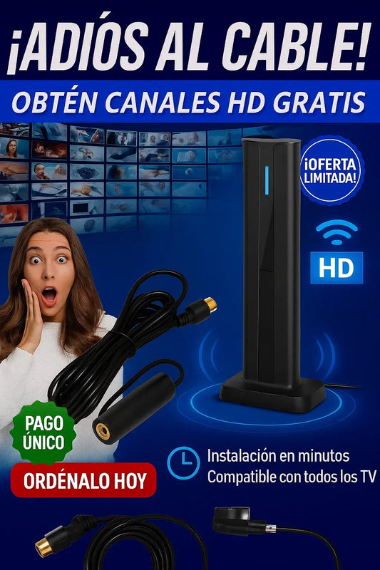 Antena Digital 4K + 3.000 Canales, Películas y Series